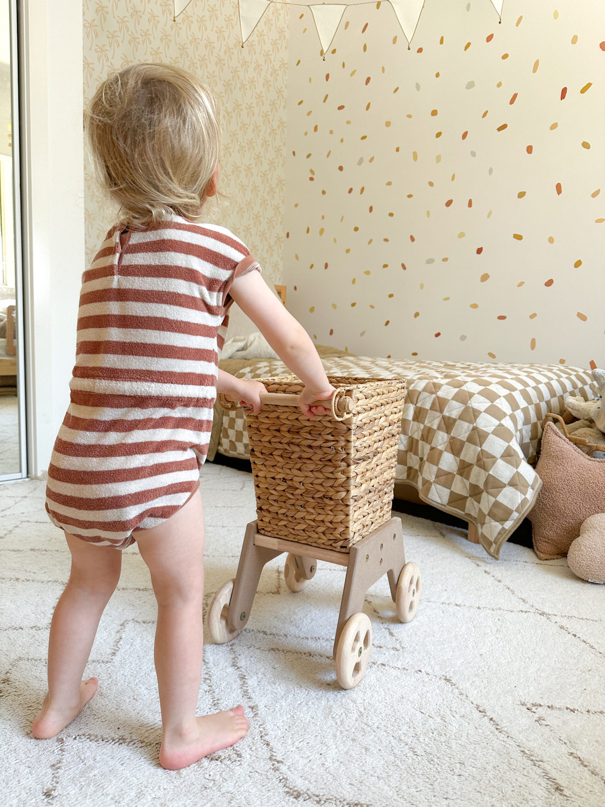 Wicker Shopping Trolley