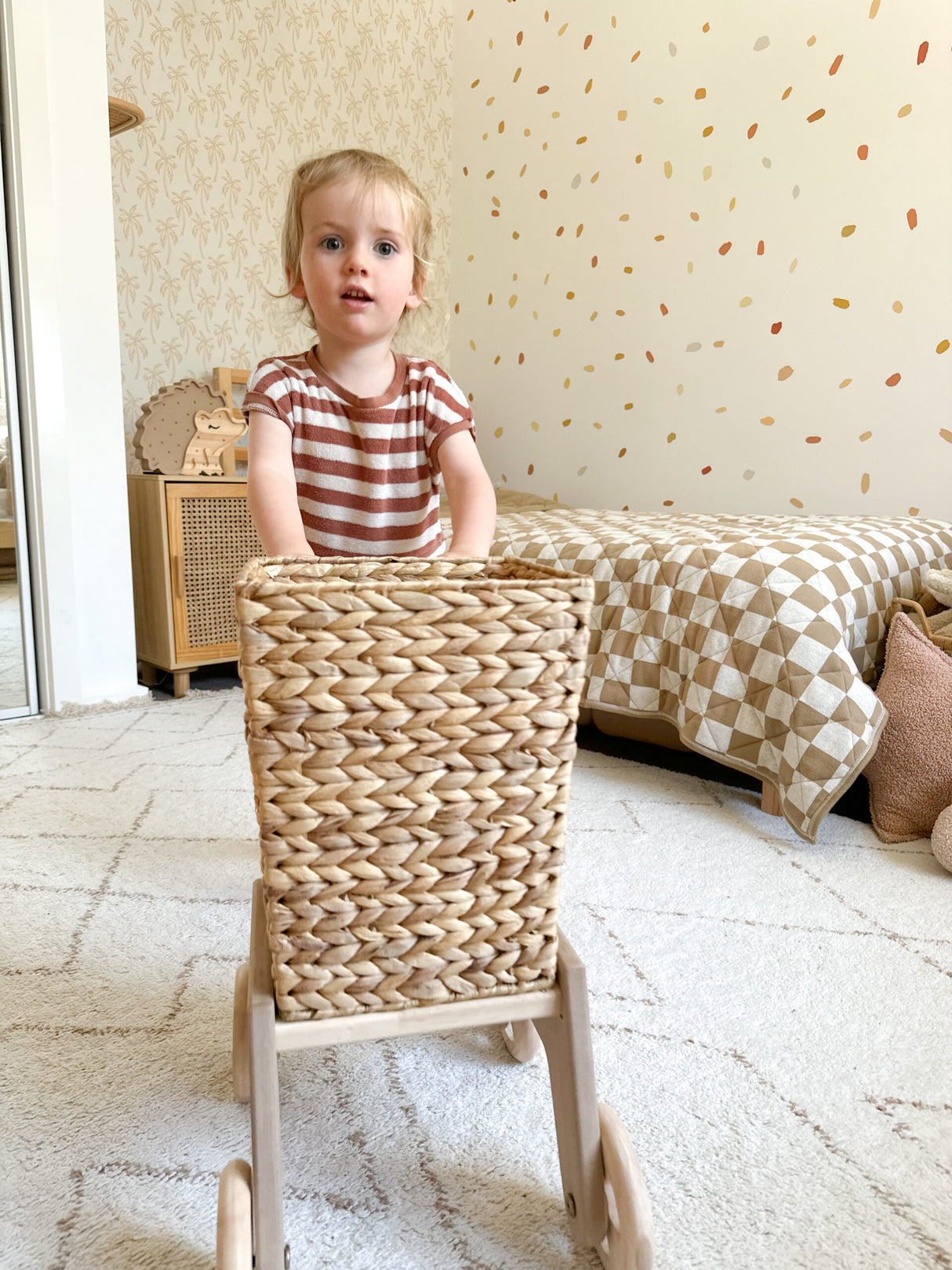 Wicker Shopping Trolley