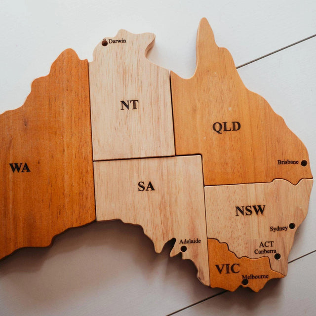 Wooden Australian Map Puzzle