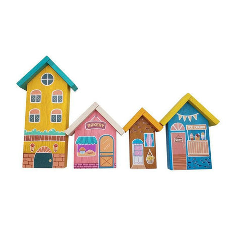 Wooden Play House - set of 4