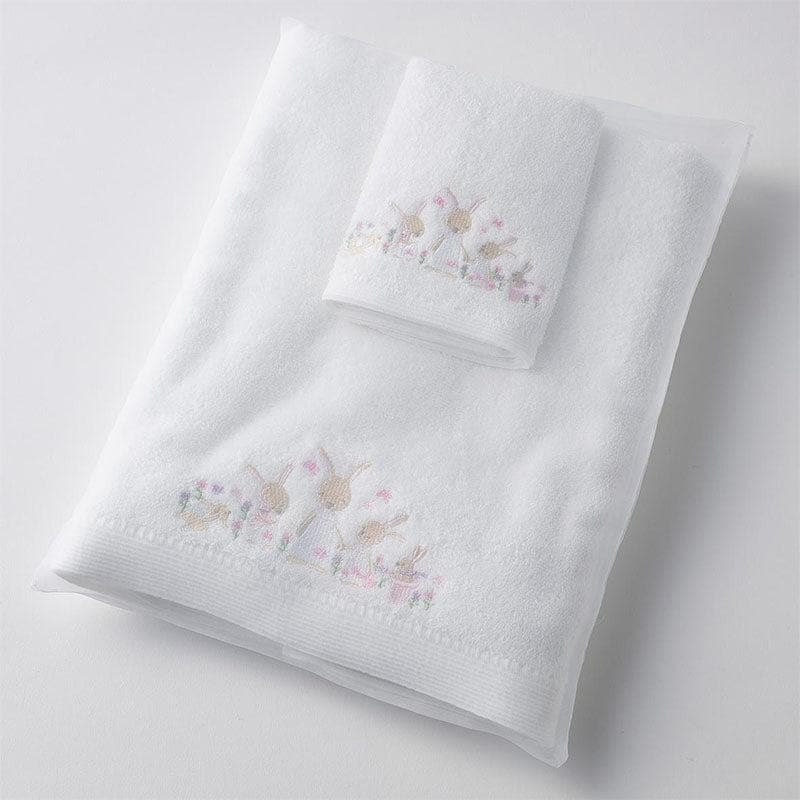 Bunny Garden Bath Towel & Face Washer in Organza Bag-Babies and Toddlers-My Happy Helpers