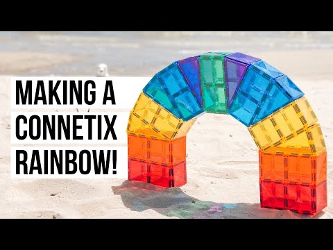 building a rainbow with connetix tiles