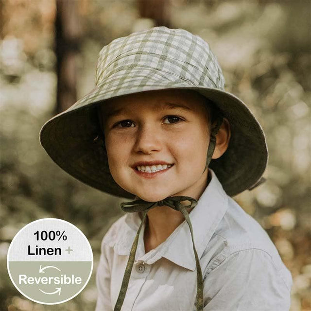 Kids Reversible Sun Hat - Noah / Olive-Outdoor Play-My Happy Helpers