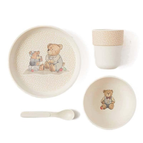 Nothing Hill Bear Bamboo 4pc Dinner Sets-Kitchen Play-My Happy Helpers