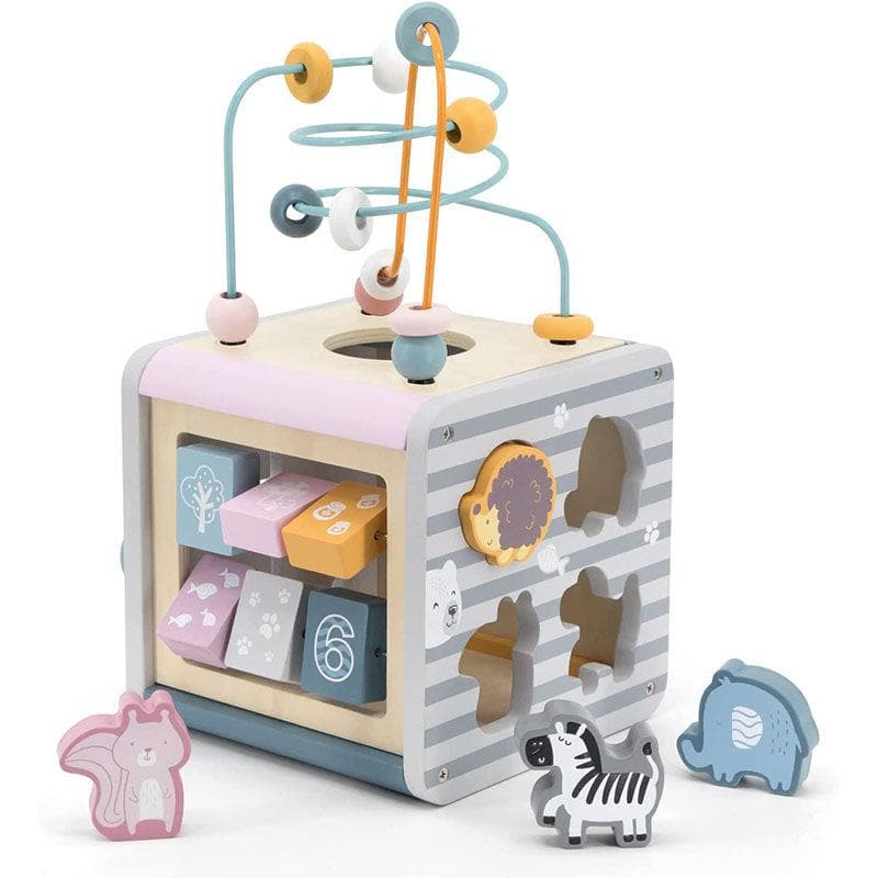 Yellow Activity Box Toddler Multi-Activity Wooden Toy Box | My Happy Helpers