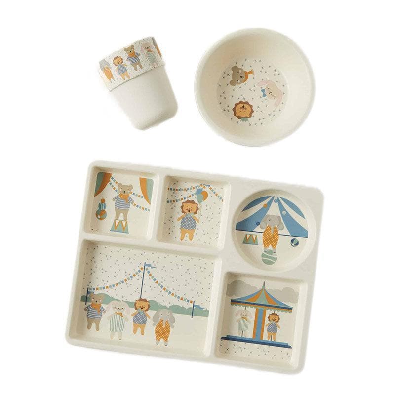 Spectacular Bamboo Divider Dining 3pc Set