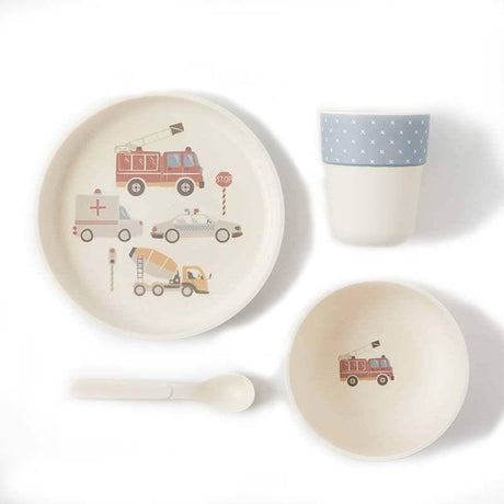 Transport Bamboo 4pc Dinner Sets-Kitchen Play-My Happy Helpers