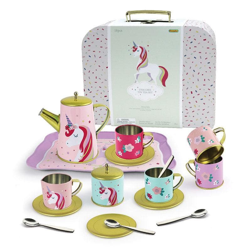 Unicorn Tin Tea Set in Suitcase-Kitchen Play-My Happy Helpers