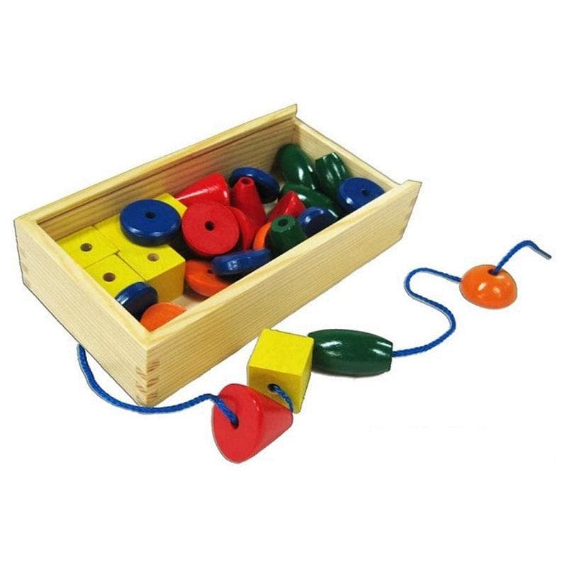 Wooden Bead 30pc + 3 Laces